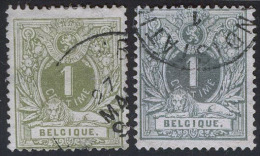 BELGIUM - BELGIQUE - CHIFFRE - VERT + OLIV - 1869-1888 Lion Couché (Liegender Löwe)