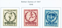 ROMANIA - 1948 Balkan Games Mounted Mint - Ongebruikt