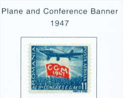 ROMANIA - 1947 Air Trade Uinion Congress Mounted Mint - Ongebruikt