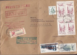 Poland Registered Recommandé Einschreiben Mult Franked GDANSK 1967 Cover Brief To Denmark 4-Block Aeroplane Flugzeug - Lettres & Documents