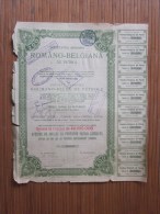 Bucarest Février 1908 ROMANAO BELGIANA  Belge De Pétrole TITRE-ACTION 200 Lei Au Porteur - Aardolie