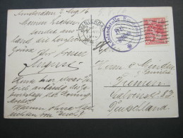 1916, Perfin  R & C  , Carte Postale  Amsterdam - Bremen - Briefe U. Dokumente