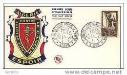 FDC  PARFAIT ETAT  Algérie  Alger Lutte Contre Le Cancer 03 03 1956. - FDC