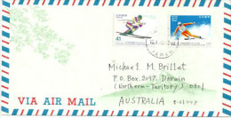 JAPON.Championnats Du Monde De Ski Alpin 1993, Morioka Shizukuishi (préfecture D´Iwate) Sur Lettre Adressée En Australie - Covers & Documents