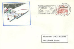 Championnat Du Monde De Ski Alpin 1987 A Crans-Montana, Enveloppe Souvenir - Covers & Documents