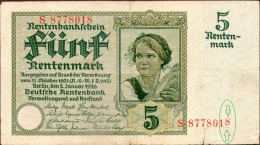 Germany,5 Rentenmark,P.169a, 02.01.1926,serie:S ,7 Stellig,error Serial Numer Shown On Scan,as Scan - 5 Rentenmark