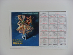 Calendarietto/calendario 1953/1954 Radio Siemens MILANO. Campionato Calcio SERIE A Divisione Nazionale - Grossformat : 1941-60