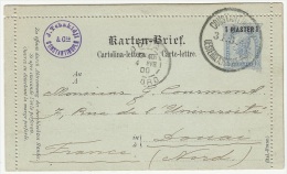 Turkey 1900 Austrian Post In Ottoman Levant - Lettercard - Constantinople To France - Briefe U. Dokumente