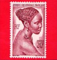 Nuovo - Africa Equatoriale Francese - A.E.F. - 1947 - Donna - Pettinatura - Jeune Fille Bacongo - 20 - Ungebraucht