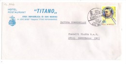 TZ1446 - SAN MARINO , Hotel Titano : Fattura Del 26/2/1980 . Busta Grande - Brieven En Documenten