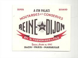 Buvard A Fin Palais Moutardes Et Conserves Reine De Dijon ETS G. Theveniaud Et Fils Des Années 1960 - Senf