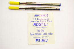 Recharge De Stylo MALLAT 5021 EF Code 20625 Pour Stylos Elysée, Waterman, Colibri, Hechter Ecriture Bleu 2000m - Lapiceros