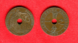 COLONIES - INDOCHINE - INDO CHINA -  1 CENT 1909 -  PAS COURANT DANS CET ETAT - Otros & Sin Clasificación