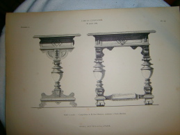 PLANCHE L ART ET L INDUSTRIE TABLE A COUDRE  ANNEE 1886 - Other Plans