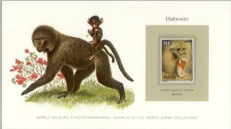 Mkt023b WWF KAART FAUNA ZOOGDIEREN AAP APEN BAVIAAN BABOON MONKEYS MAMMALS APES AFFEN SINGES RWANDA 1978 PF/MNH - Affen