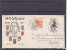 Bateaux  - Admiral De Ruyter - Pays Bas - Lettre FDC De 1957 - Valeur 17,50 Euros - Cartas & Documentos