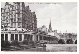 Postcard Empire Hotel BATH 1914 Somerset River Avon Pulteney Bridge Repro - Bath