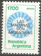 ARGENTINA - 1982 Rosette With Malvinas Overprint 1700p  MNH **  Sc 1338 - Ungebraucht