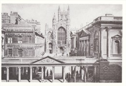 Postcard BATH The Colonnade & Abbey Somerset Repro - Bath