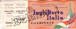 Naz. Di Calcio Italiane.--TORINO-- Biglietto Originale Incontro ---- ITALIA --INGHILTERRA 1948 - Apparel, Souvenirs & Other