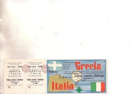 Naz. Di Calcio Italiane.--PALERMO - Biglietto Originale Incontro ---- ITALIA --GRECIA  1951 - Apparel, Souvenirs & Other