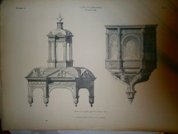 PLANCHE L ART ET L INDUSTRIE CHAIRE DE LA GRANDE EGLISE DE LA HAYE ANNEE 1886 - Other Plans