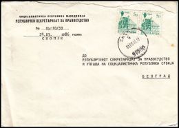 Yugoslavia 1986, Official Cover Skopje To Beograd - Briefe U. Dokumente