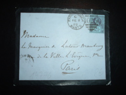 LETTRE POUR LA FRANCE TP  2 1/2D OBL. FE 1 92 FARNDORDUCH HANTS - Covers & Documents