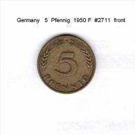 GERMANY   5  PFENNIG  1950 F  (KM # 107) - 5 Pfennig