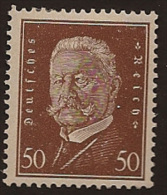 GERMANY 1928 50pf Brown Hindenburg HM SG 439 LI118 - Ungebraucht