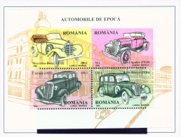 ROMANIA - 1996  Motor Cars Miniature Sheet  Unmounted Mint - Neufs