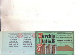Naz. Di Calcio Italiane.--NAPOLI-- Biglietto Originale Incontro ---- ITALIA B -- TURCHIA  1952 - Apparel, Souvenirs & Other