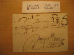 OLOT 1780/1802 To Barcelona Front Frontal Letter PREPHILATELY Gerona Girona Catalonia Spain España - ...-1850 Prefilatelia