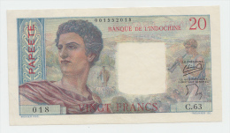 Tahiti 20 Francs 1954 - 1958 XF++ P 21b  21 B - Indochine