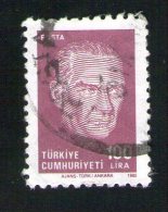 TURQUIE Oblitération Ronde Used Stamp 100 Lira 1965 - Gebraucht
