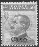 1912 Caso - Francobolli D´Italia Soprastampati 50 C - Aegean (Caso)