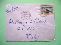 French West Africa - Ivory Coast - 1957 Cover To France - Agriculture Harvester - Brieven En Documenten