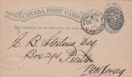 Canada Postal Stationery Ganzsache Entier Queen Victoria Deluxe HALIFAX N.S. 1889 To TRENTON New Jersey USA (2 Scans) - 1860-1899 Reign Of Victoria