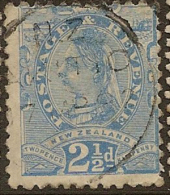NZ 1882 2 1/2d Blue QV Pmk Akitio SG 197 U YX86 - Used Stamps