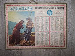 @ 1951 ALMANACH CALENDRIER DES POSTES TELEGRAPHES TELEPHONES, PECHE AU THON, OLLER, ARDENNES 08 - Formato Grande : 1941-60