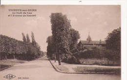 VIGNEUX SUR SEINE LE CAFE DU LAC ET L'AVENUE DE DRAVEIL - Vigneux Sur Seine