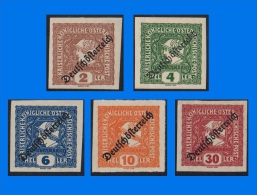 AT 1919, Mercury, Set Of 5 Imperforate Stamps, MH - Periódicos