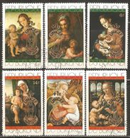 Burundi 1971 Mi# 804-809 A Used - Surcharged - UNICEF, 25th Anniv. / Christmas / Paintings Of The Madonna And Child - Usados