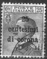 1919 Emissioni Generali - F.lli D´Italia Del 1901-18 Soprastampati In Centesimi Di Corona 25 C - Sonstige & Ohne Zuordnung