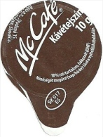 McDONALD´S * McCAFE MISPRINT COFFEE CREAM SUGAR PRINTED IN SLOVAKIA MILK TOP MILK LID * Mc Tejszin 2012 Hibas * Hungary - Milk Tops (Milk Lids)