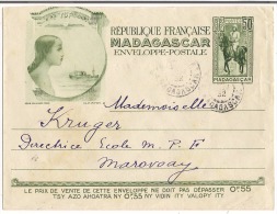 Lettre ( République Française à Madagascar 1932 ) Destination Maronoay - Storia Postale