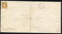 FRANCE - N° 9 / LETTRE FAIRE-PART DE DECES OBL. ETOILE MUETTE DE PARIS LE 15/12/1853, POUR ROMANS - TB - 1852 Louis-Napoléon