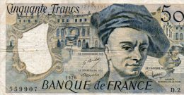 - BILLET De 50 F. QUENTIN DE LA TOUR - 1976 -  497 - 50 F 1976-1992 ''quentin De La Tour''