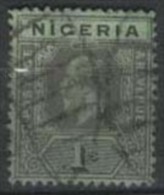 NIGERIA 1914 1s Black/green KGV SG 8f U HT25 - Nigeria (...-1960)