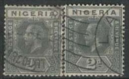 NIGERIA 1914 2d Grey X 2 KGV SG 3, 3a U HT11 - Nigeria (...-1960)